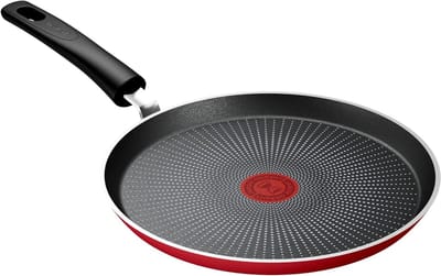 Pannenkoekenpan - Koekenpan - Lekkere Pannenkoeken Maken - Thermo Signal Technologie - 25 cm - Rood