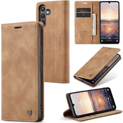 CaseMe Hoesje - Geschikt voor Samsung Galaxy A34 Hoesje - CaseMe 013 Book Case - Bruin