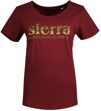 Sierra Climbing Burgundy T-shirt Met Korte Mouwen Rood L Vrouw
