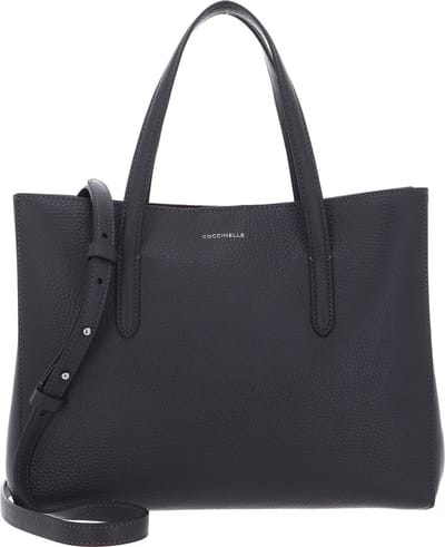 COCCINELLE Leren Handtas Schoudertas Swap Handbag Grained Leather Ardesia Grijs