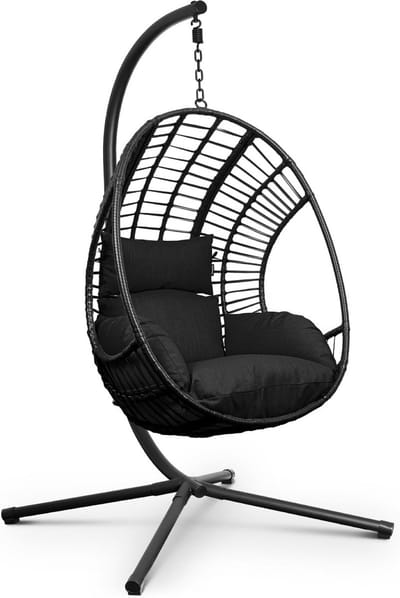 Egg Hangstoel - Hangstoel met Standaard - Chair voor Binnen en Buiten - Schommel stoel