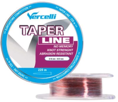 Vercelli Taper Taps Toelopende Onderlijn 220 M Veelkleurig 0.160-0.570 mm