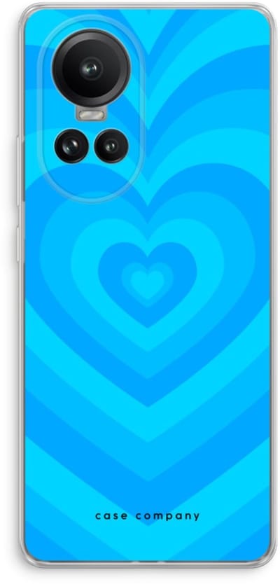 Case Company® - Hoesje geschikt voor Oppo Reno 10 Pro hoesje - Hart Blauw - Soft Cover Telefoonhoesje - Bescherming aan alle Kanten en Schermrand