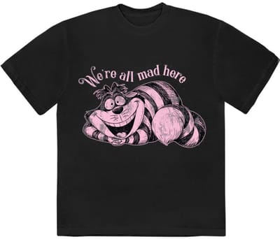 Disney - Alice In Wonderland We're All Mad Here Heren Tshirt - S - Zwart