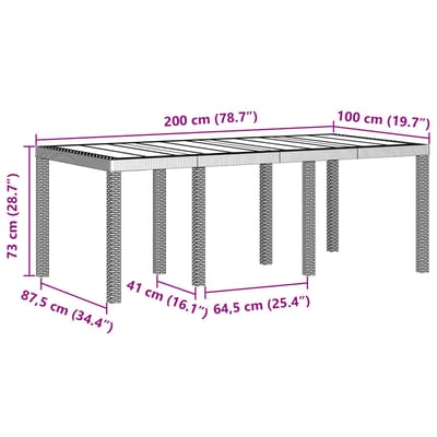 vidaXL - Tuin - Eettafel - Set - 7 - st - Bruin - Polypropyleen