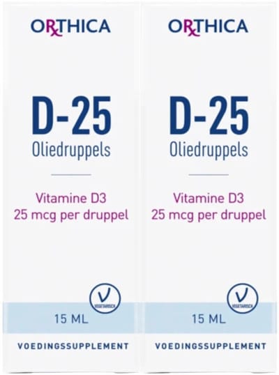 Orthica Vitamine D-25 Oliedruppels - 2 x 15 ml - Voordeelverpakking