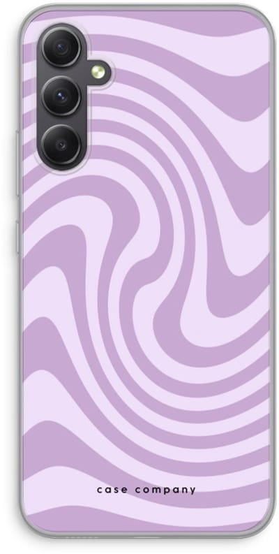 Case Company® - Hoesje geschikt voor Samsung Galaxy A34 hoesje - Swirl Paars - Soft Cover Telefoonhoesje - Bescherming aan alle Kanten en Schermrand