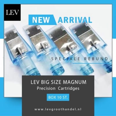 35 Rond Magnum rm - Rond magnum LEV Precision Big Size Magnum - 10x Tattoo cartridges - inkleur- Tattoo naalden Set - Voor alle gangbare tatoeage machines