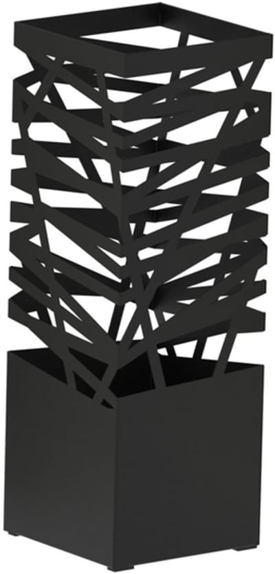 IVOL Paraplubak Zwart Design - 43 cm hoog - Vierkant 15x15 cm - Parapluhouder Staal - Paraplubakken voor Wandelstokken en Paraplu's