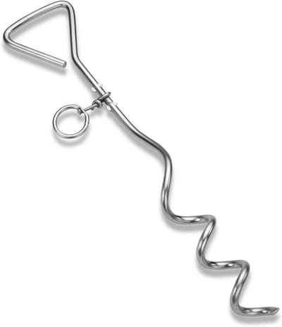 Chroom Hondenpaal - Heavy-duty tie-out stake - Weerbestendig, 360° draaibare ring voor riem - Honden buiten bevestiging - Voor honden van alle maten - Zilver - 1 stuk