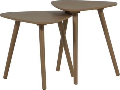 WOOOD Nila Bijzettafels - Hout - Mud - Set van 2