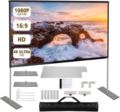 Projectiescherm met standaard - Filmdoek Buiten - Thuisbioscoop Creëren - Kreukvrij en Wasbaar - 120 inch - Wit
