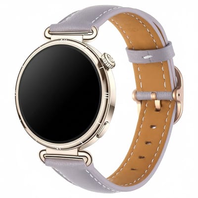 Leren bandje - geschikt voor Garmin Venu 2s / 3s / 4 (41mm) / Vivoactive 4s / Forerunner 255s / 265s - Huawei Watch GT 5 Pro - 42mm / GT 6 / GT 5 / GT 4 - 41mm - leer - lavendel