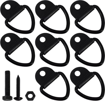 Robuuste Bevestigingsankers voor Vrachtwagens, RVS V Ring en D Ring voor Pickup, Trailer en Boot - 85x62mm, 400-500kg Laadcapaciteit, Set van 8 Stuks voor Veiligheid van Lading
