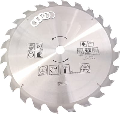 TCT 24 tands Cirkelzaagblad Ø 400 x 3 x Ø 30mm Carbide tanden incl 4 verloopringen 25.4 22 20  en 16 mm (36)