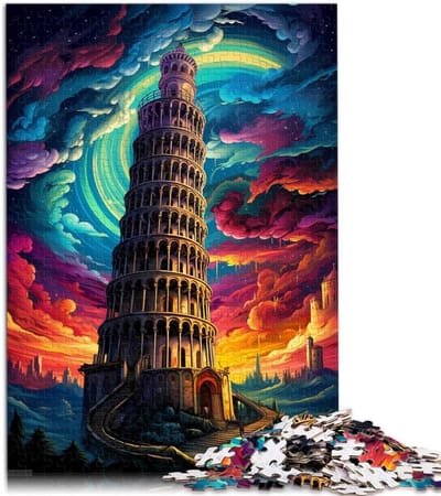 Legpuzzel 1000 stukjes - Volwassen puzzel - Familie spel - Houten puzzel - 50x75 cm - Pisa toren