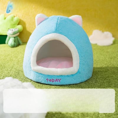 Groen Cartoon Schattig Kikkertje Pluche Schattig Monster Nest Hondennest Kattennest Grote Ruimte Herfst en Winter Warm Semi-gesloten Nest L ：50*50*50 cm