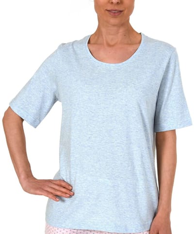 Dames pyjama Top shirt korte mouw mix & match in effen kleur - 122 220 90 902