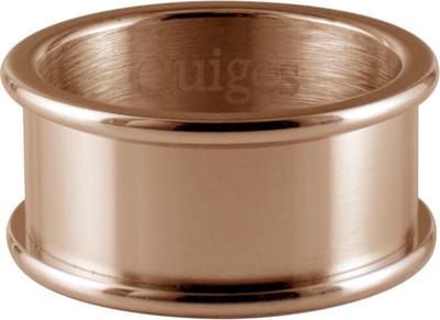 Quiges Stapelring Ring - Basisring  - Dames - RVS roségoudkleurig - Maat 18 - Hoogte 8mm