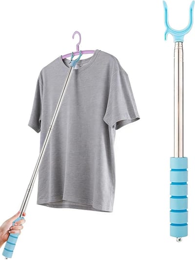 Telescopische Haak voor Kleding, U-vormige Haak voor Kleding, Ruimtebesparend en Verstelbaar van 31-101 cm voor Kledingkast, Waslijn en Balkon