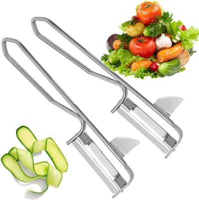 Stainless Steel Groente- en Fruitenschiller met Ergonomisch Handvat, Geschikt voor Asperges, Komkommers en Aardappelen, Vaatwasserbestendig
