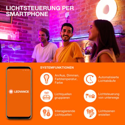 LEDVANCE Armatuur: voor plafond, SMART+ instelbaar wit / 2- W, 22-…24- V, stralingshoek: 11-, instelbaar wit, 3-65- K, body materiaal: aluminum, IP2-