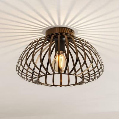 EGLO Plafondlamp Espinal, geborsteld brons, Ø 39 cm, metaal E27