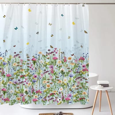 Paardenbloem Natuurlijke Bloemen Douchegordijnen Waterdicht Badkamergordijn Badgordijn Hoge Kwaliteit Met Haken Douchegordijn W90xH180cm