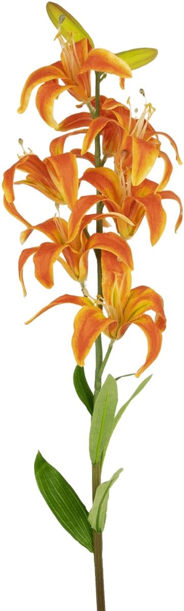 Easyplants | Kunstbloem Martagon Lelie 78 cm oranje | Zijde | Nepbloemen | oranje | Onderhoudsvrij | Kant-en-klaar