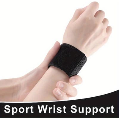 Bracelets de Poignet Ajustables Support de Poignet Arthrite Entorse Protège-Poignet Sport Fitness Compression Sangles de Poignet Tunnel Carpien 1pc noir