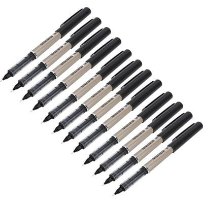 12 stuks Rollerball Pen ABS Plastic Behuizing Rechte Vloeistof 0,5 mm Naald Type Kantoorartikelen(Naald gray
