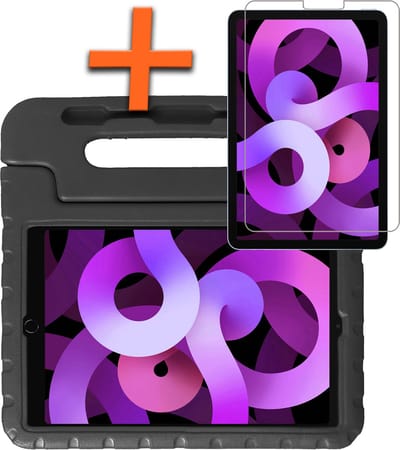 Hoesje - Geschikt voor Apple iPad Air 6 (2024) - 11 inch - 6e Generatie - M2 - Met Screenprotector - Kinderhoes Shockproof Bumper - Kidsproof Case - Tablet Hoes - Kinder Hoes Cover - Zwart