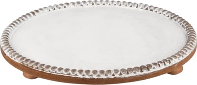 Dekoratief | Dienblad rond, naturel, hout, 30x30x4cm | A235351