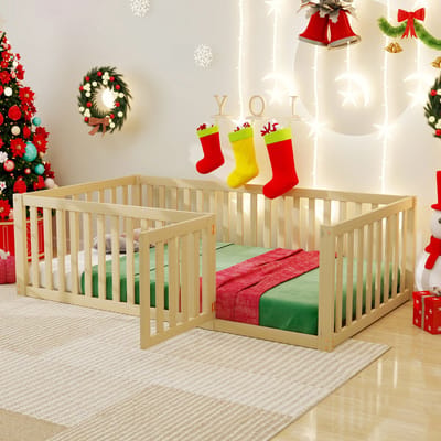 Sweiko Kinderbed 90 x 200cm, bedombouw met ombouw en deur