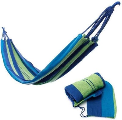 Comfortabele Katoenen Hangmat Blauw 200x150 cm voor Buiten en Binnen