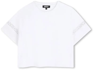 Dkny D62623 T-shirt Met Korte Mouwen Wit 8 Years Meisje