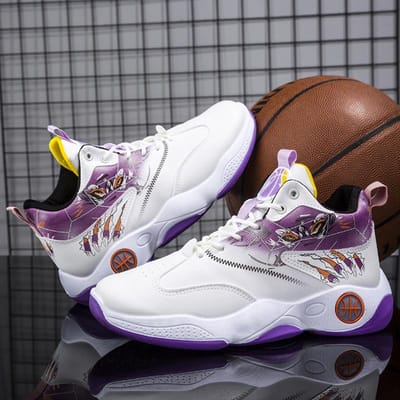 Heren Basketbalschoenen Herfst en Winter Nieuwe Laag Uitgesneden Lichtgewicht Ademende Sneaker Jeugd Mode Schoenen Heren 44 white