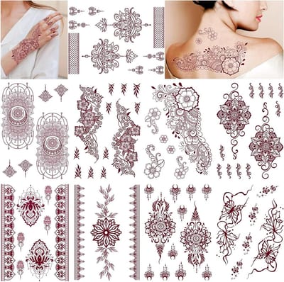 Dailygoods- Tijdelijke Tatoeages 9 Stuks - Mandala/Bloemen - Kanten/Namaak - Waterdicht - Cadeau-idee - Stijlvolle Expressie - Tatoeage Stickers
