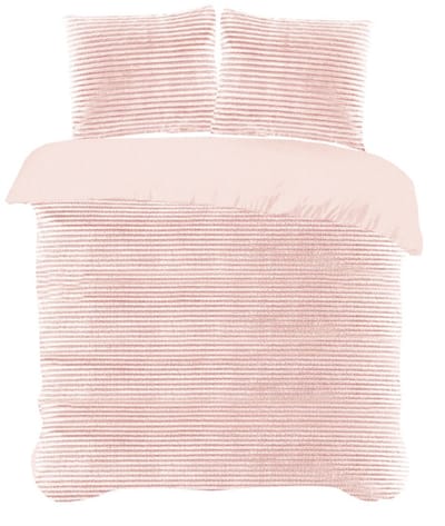 iSleep Dekbedovertrek Rib Fleece - Eenpersoons - 140x200/220 cm - Roze
