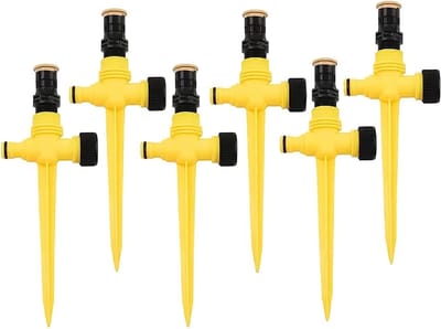Tuingazonsproeier - Water Sprinklers - Planten Besproeien - 360 Graden Rotatie - 6 Stuks - Zwart