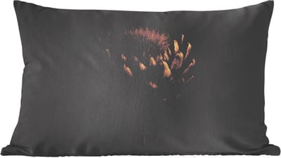 Sierkussens - Kussentjes Woonkamer - 60x40 cm - Donkerbruin - Bloem - Textuur - Artisjok