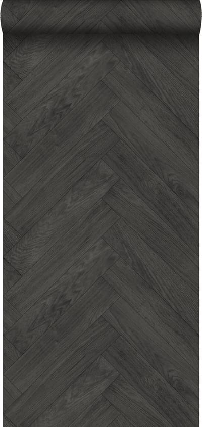 ESTAhome behang hout motief donkergrijs - 53 cm x 10.05 m - 139175