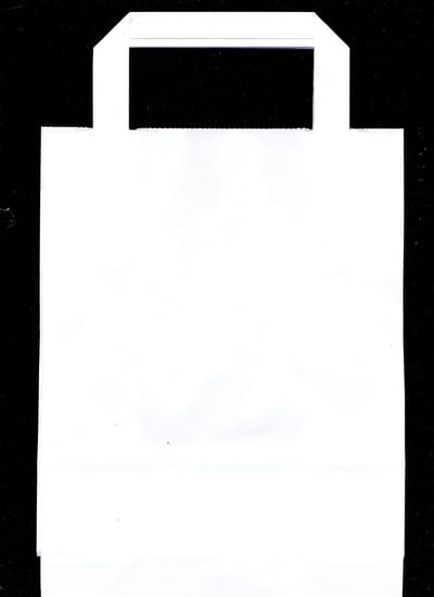 Papieren draagtas wit papier, 22 x 10 x 28 cm [100 stuks]