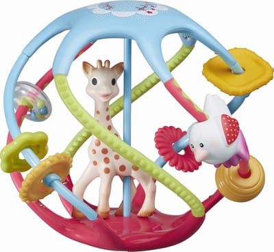 Sophie de giraf Twistin Ball - Speelbal - Speelgoedbal - Babyspeelgoed - Vanaf 6 maanden - Ø16 cm - Meerkleurig