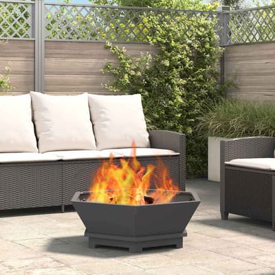vidaXL - Vuurkom - Zwart - 75 - x - 75 - x - 28 - cm - weervast - staal
