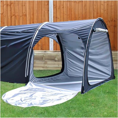Fietsenstalling Buiten - Opslag Tent - Spullen Opbergen - Verstevigd Oxford Doek - 200cm Breed - Zwart