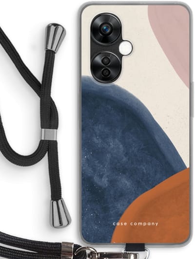 Case Company® - Hoesje met koord geschikt voor OnePlus Nord CE 3 Lite hoesje met Koord - Geo #1 - Telefoonhoesje met Zwart Koord - Bescherming aan alle Kanten en Over de Schermrand