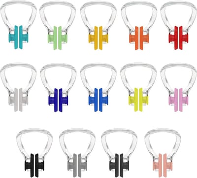 14 stuks zwemneusklemmen multicolor | Waterdichte silicone voor kinderen vanaf 7 jaar en volwassenen