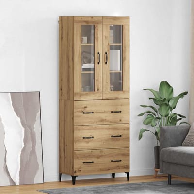 vidaXL - Highboard - Artisan - Eiken - 69,5 - x - 34 - x - 180 - cm - Bewerkt - hout