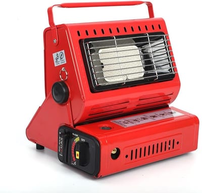 Draagbare Gasverwarmer - Compacte Kachel - Buiten Verwarmen - Verstelbare Knop - Met Handvat - Rood